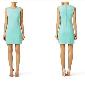 DIANE VON FURSTENBERG Carrie Dress 12 Aqua Green Sheath Sleeveless Mini Short